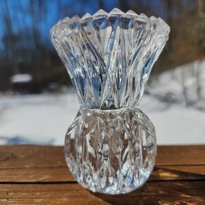 Princess House Lead Crystal Toothpick Holder Or 3" Bud Vase Sawtooth Rim #PHC13